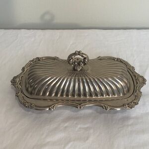Vintage Silverplate (Silver Plated) Butter Dish with Lid - Mid-Century Hong Kong